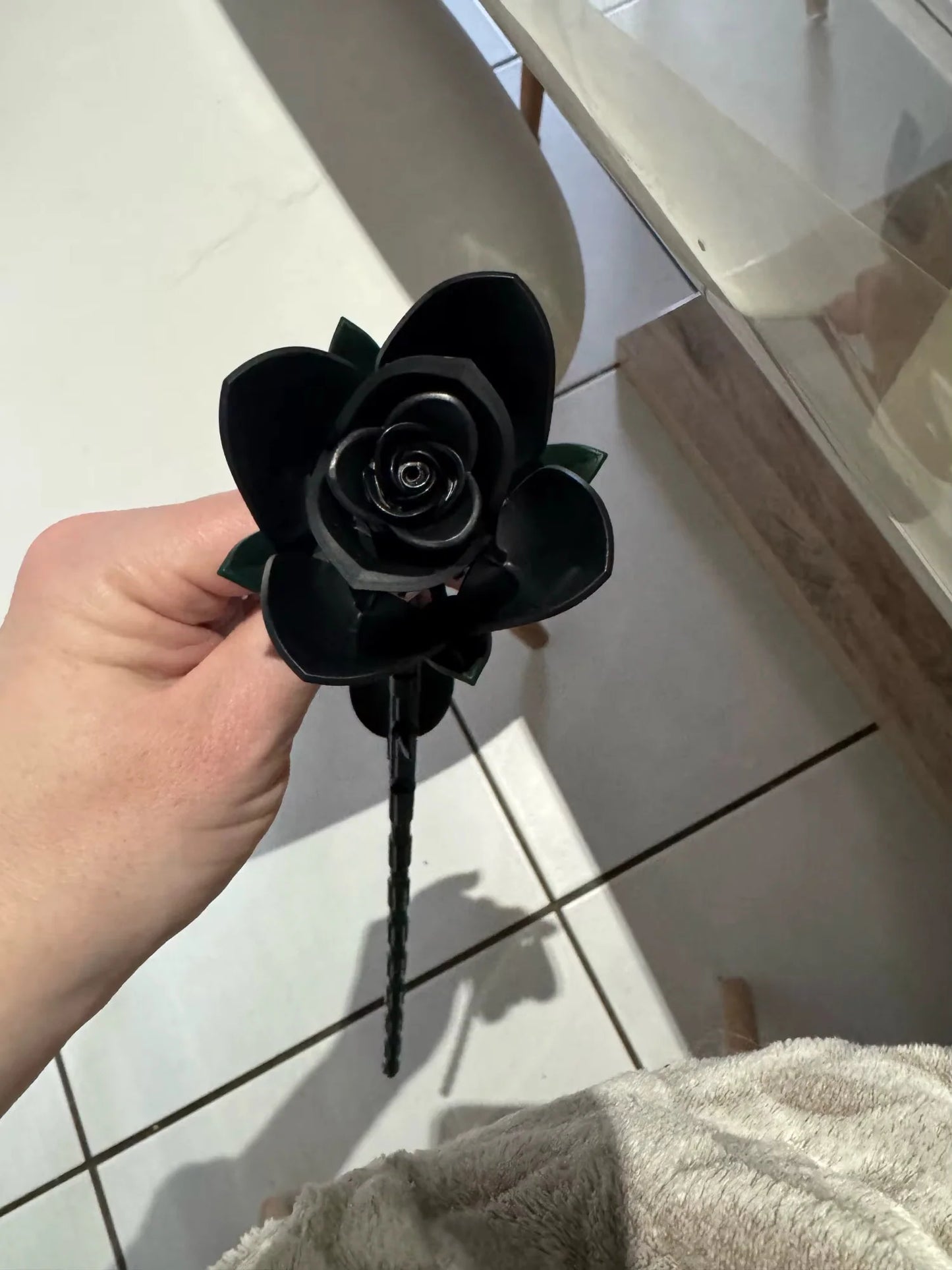 RomanticRose™ 12-Piece Black Rose Building Block Set